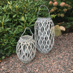 Lanterne Flet m/glasindsats &amp; hank H: 50 : 27 cm. 