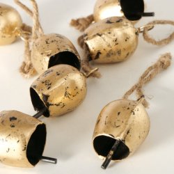 Jule Bjlde m/jute snor - Antik Guld H: 6 cm. 