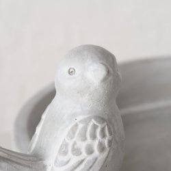 Rundt fuglebad gr� Jern, Beton L:30 B:24 H:11 cm