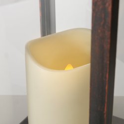 LED Batteri Lanterne m/Timer H: 30 B: 14 D: 14 cm. Sort