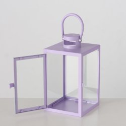 Lanterne lilla Jernpulverlakeret Lille: 11x17,5 cm/Stor: 14x23,5 cm