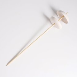 Rundt Fuglefoderhus P Pind H: 102 D: 21 cm. Plast/Bambus/Tr Hvid