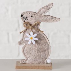 Kanin figur Hvid/Brun Krydsfiner, polyester D:7,7 B:3,7 H:12cm