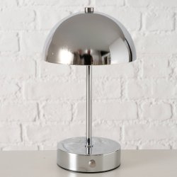 My Cozy House - Rund bordlampe i s�lvfarvet jern LED 25,5x15 cm