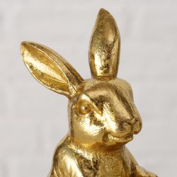 Kanin fyrfadsholder guld (leveres assorteret) polyresin D:6 B:10,5 H:10 cm