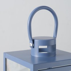 Lanterne Bl� Jernpulverlakeret lille: 11x17,5 cm/ stor: 14x23,5 cm