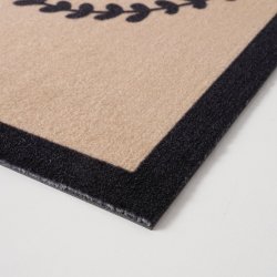 Drmtte "HOME" Beige/Sort 40x60cm. Polyamide