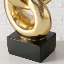 Skulptur "Endless" Guld m/Sort Sokkel H: 29,5 B: 12 D: 11 cm. Poly