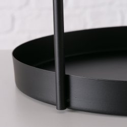 Rund Etagere m/2 fade Sort Jernpulverlakeret metal H: 44 B: 26 L: 27 cm