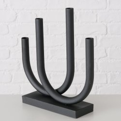 Lysestage/Adventsstage Tonis Metal, Sort H: 34 B: 9 L: 33 cm