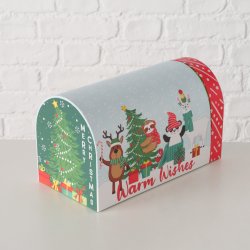 sker m/julemotiv Rd/Turkis Pap/Papir Flere Strrelser