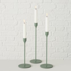 Lysestage St m/3 stk. H: 23-33 cm D: 10 cm Metal/Jern Grn