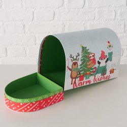 sker m/julemotiv Rd/Turkis Pap/Papir Flere Strrelser