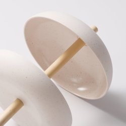 Rundt Fuglefoderhus P Pind H: 102 D: 21 cm. Plast/Bambus/Tr Hvid