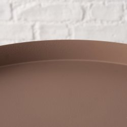 Rund Metal Bakke pulver lakeret Brun : 40 cm. 