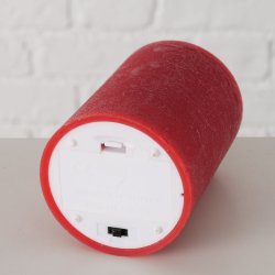 LED Batteri "Stearinlys" Rd H: 10 : 7,5 cm. 