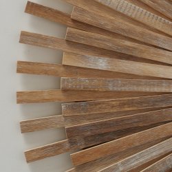 Rundt Spejl Bambus Stave Dark Wash : 75 cm. 