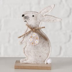 Kanin figur Hvid/Brun Krydsfiner, polyester D:7,7 B:3,7 H:12cm