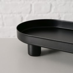 Oval Bakke Sort Jern/Metal H: 3,7 B: 10 L: 28 cm