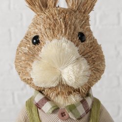 Kaninfigur Dreng/Pige Brun, Gr�n Polystyrenplastik, polystyrenskum, polyester, halm 14x13x43 cm