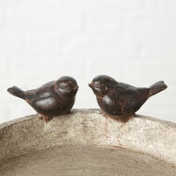 Fuglebad Fugle/Snegle Brun Polyresin 6x21 cm