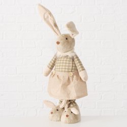 Kanin figur pige brun Jern, beton, polyester D:30 B:25 H:110 cm