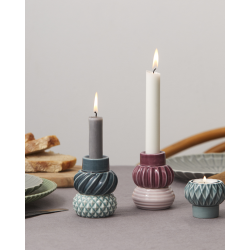 DOTTIR - SAMSURIUM lysestager i st. m/2 stk. Petrol &amp; Peacock