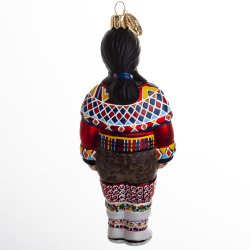 Brink Nordic - Juletrs Ophng Grnlnder Pige Nationaldragt H: 14 cm. Glas