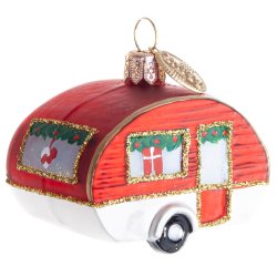 Brink Nordic - Juletrs Ophng Julekugle Campingvogn m/dansk flag 6 cm. 