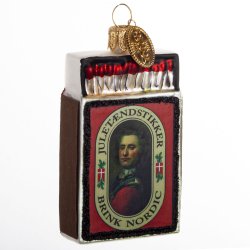 Brink Nordic - Juletrs Ophng Julekugle Tndstikske m/Tordenskjold 6 cm. Glas 