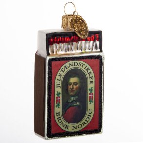 Brink Nordic - Juletrs Ophng Julekugle Tndstikske m/Tordenskjold 6 cm. Glas 