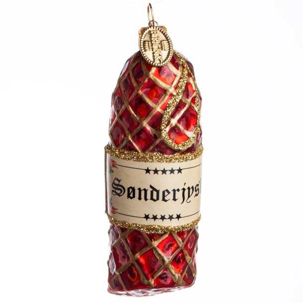 Brink Nordic - Juletrs Ophng Glaskugle Dansk Snderjysk Salami m/tekst "Snderjysk Spegeplse" 9cm