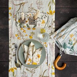 Koustrup &amp; Co - Serveringsbakke Flora Danica Gul - 32 x 15 cm