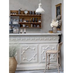 Chic Antique - Fransk Barstol m/fletsde og rygln Naturlig H103xL43,5xB51,5cm.