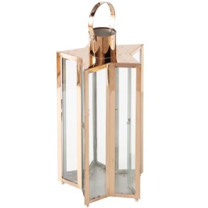 Lanterne Stjerne Rosegold H: 41,5 : 22 cm. 