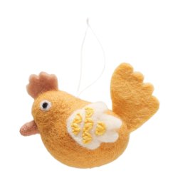 H�ngende h�ne figur H:4,5 B:6 cm Polystyrenskum, uld, polyester