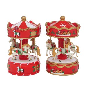 Jule Spilledse Polyresin LED H: 17 D: 10 cm Beige, Grn, Rd, Hvid Leveres Assorteret