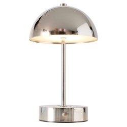 My Cozy House - Rund bordlampe i s�lvfarvet jern LED 25,5x15 cm