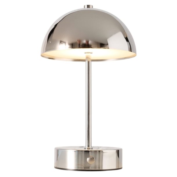 My Cozy House - Rund bordlampe i s�lvfarvet jern LED 25,5x15 cm