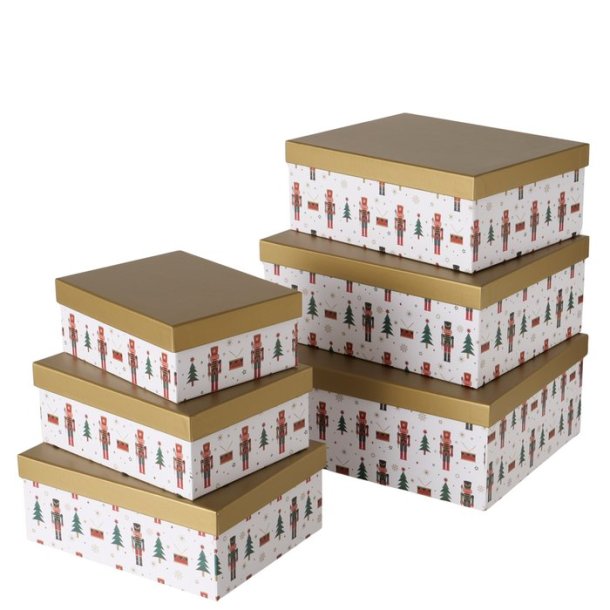 sker m/Nddeknkker motiv Guld/Hvid Papir/Pap - Flere Strrelser