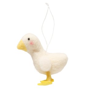 H�ngende g�s figur Jern, uld, polyester Beige B:4 H:7 cm