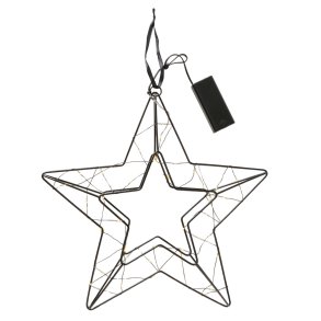 LED Batteri Stjerne B: 29,5 D: 6 cm Sort Metal 