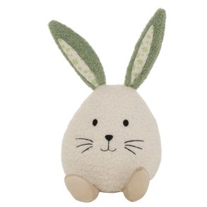 Kanin d�rstopper plys gr�n/cremehvid Plastik, sten, tekstil B:18 H:31 cm