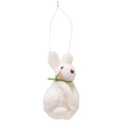 H�ngende kanin figur Polystyrenskum, uld, polyester B:4,5 H:3 cm