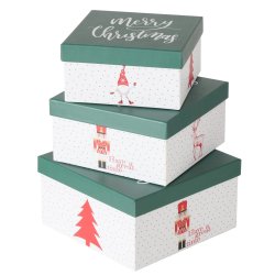 sker m/julemotiv Grn/Hvid Papir/Pap - Flere Strrelser