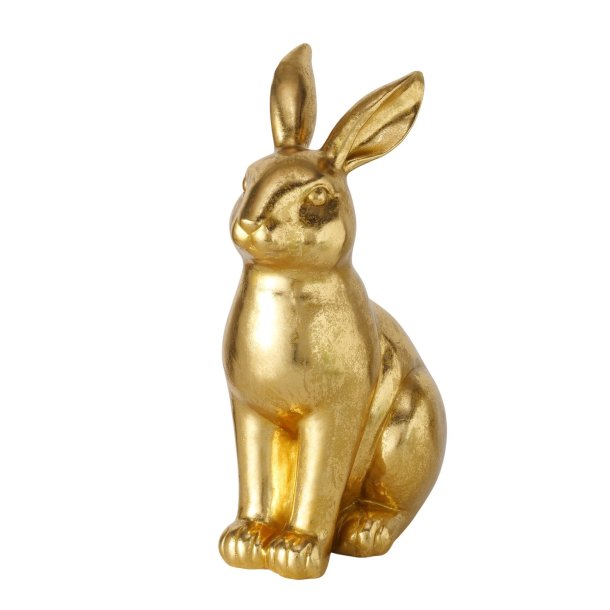 Kanin figur guld polyresin D:16,5 B:24 H:39 cm