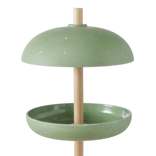 Rundt Fuglefoderhus P Pind H: 102 D: 21 cm. Plast/Bambus/Tr Grn