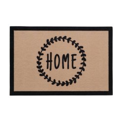 Drmtte "HOME" Beige/Sort 40x60cm. Polyamide