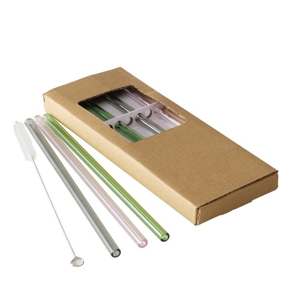 My Cozy House - 6 stk. Glassuger�r m/renser L: 20 cm. Gr�n. Gr� &amp; Lyser�d