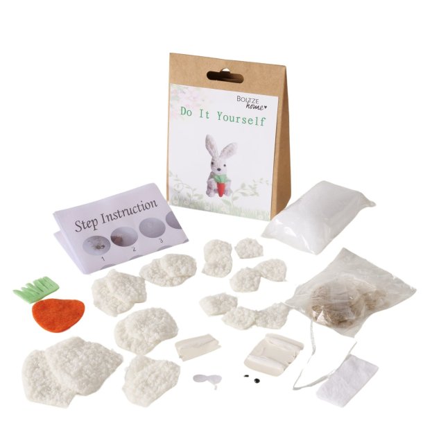 DIY Hobbys�t Kanin Hvid Sand, bomuld, polyester Stof, Snor11x5x15 cm